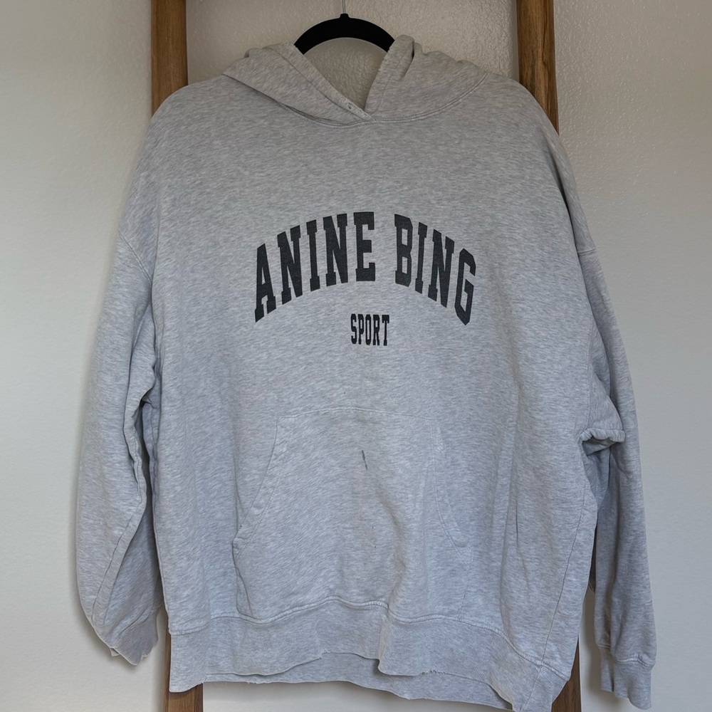 Anine Bing Light Gray Sport Hoodie